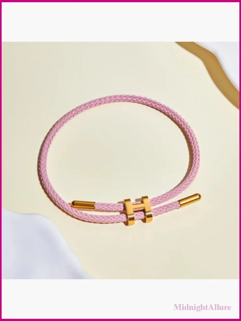 Adjustable Gold-Plated Charm Bracelet, 18k Titanium